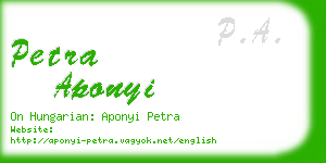 petra aponyi business card